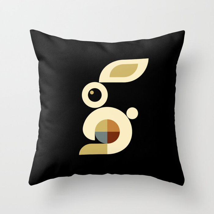 white rabbit modern Throw Pillow Gallery Image 6