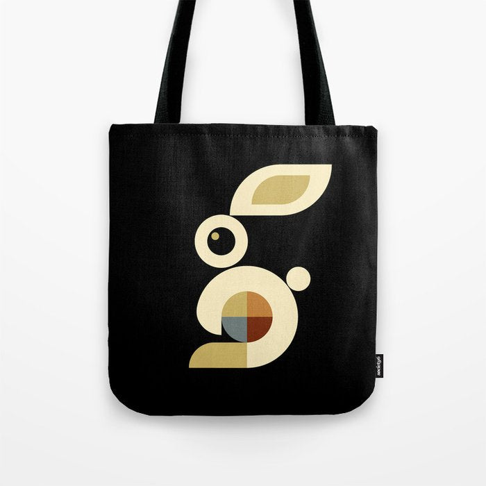 white rabbit modern Tote Bag Gallery Image 1