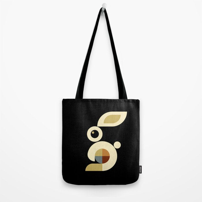 white rabbit modern Tote Bag Gallery Image 2