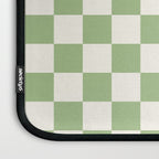 Checkerboard Mini Check Checkered Pattern Light Sage Green and Cream Laptop Sleeve Gallery Image 3