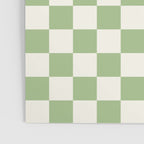 Checkerboard Mini Check Checkered Pattern Light Sage Green and Cream Poster Gallery Image 3
