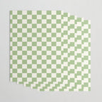 Checkerboard Mini Check Checkered Pattern Light Sage Green and Cream Wrapping Paper Gallery Image 3
