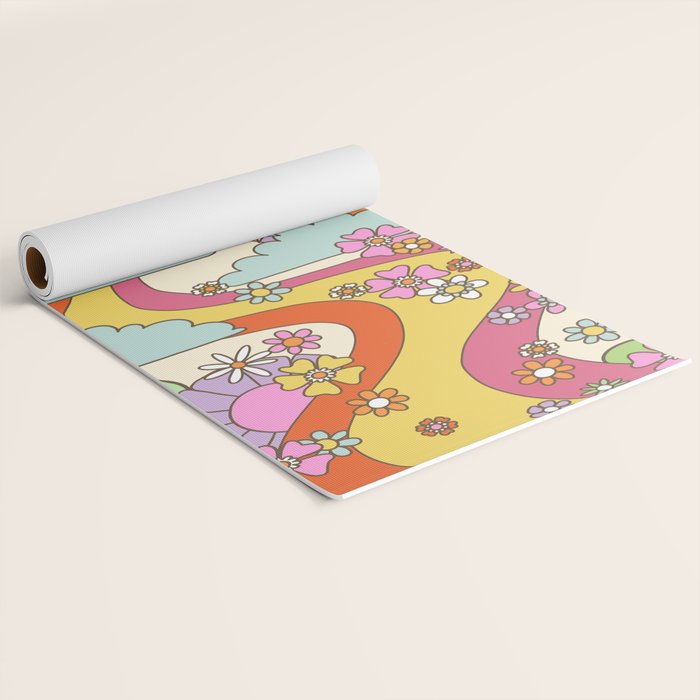 retro hippie boho print  Yoga Mat Gallery Image 2