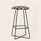 Watercolor Gingham - Black and Cream Stool Gallery Image 1