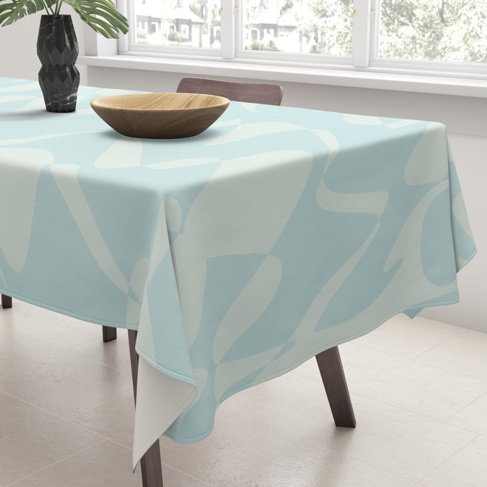 Abstract Pastel Blue Ripple Tablecloth Gallery Image 3