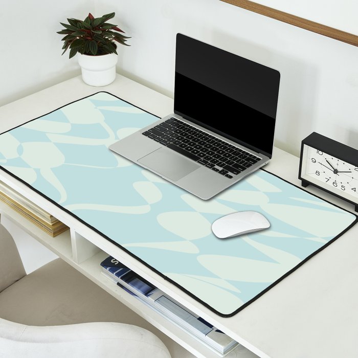Abstract Pastel Blue Ripple Desk Mat Gallery Image 2