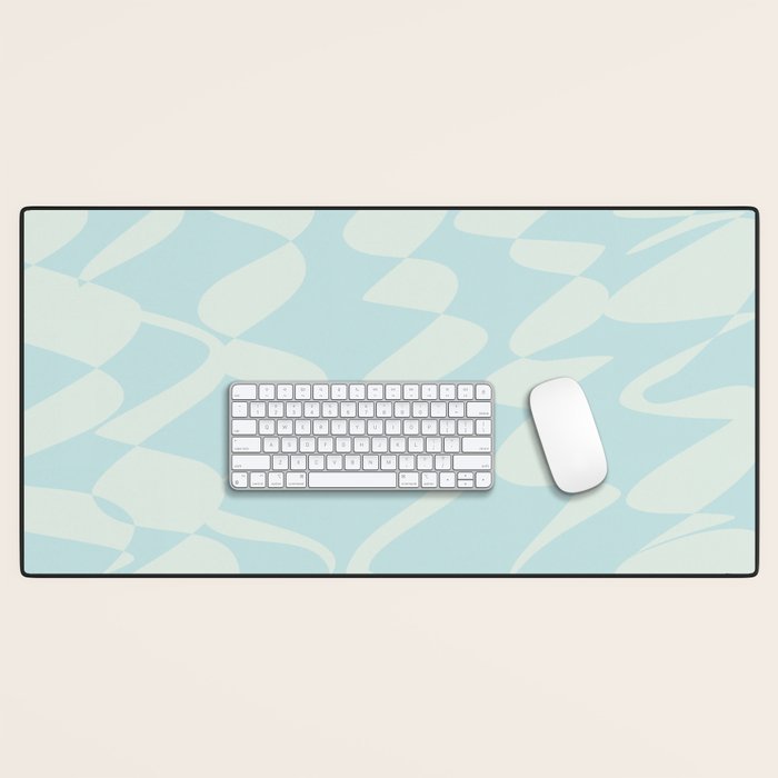 Abstract Pastel Blue Ripple Desk Mat Gallery Image 1