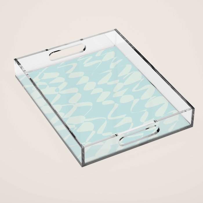 Abstract Pastel Blue Ripple Acrylic Tray Gallery Image 1