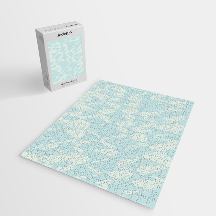 Abstract Pastel Blue Ripple Jigsaw Puzzle Gallery Image 2