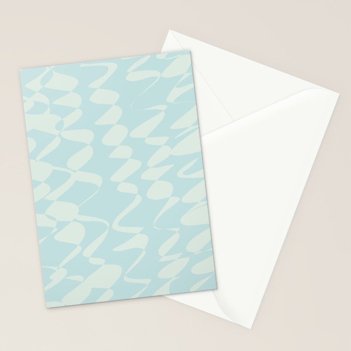 Abstract Pastel Blue Ripple Stationery Card Gallery Image 2