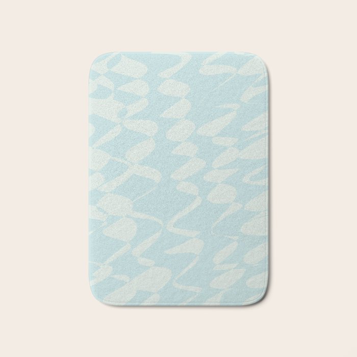 Abstract Pastel Blue Ripple Bath Mat Gallery Image 1