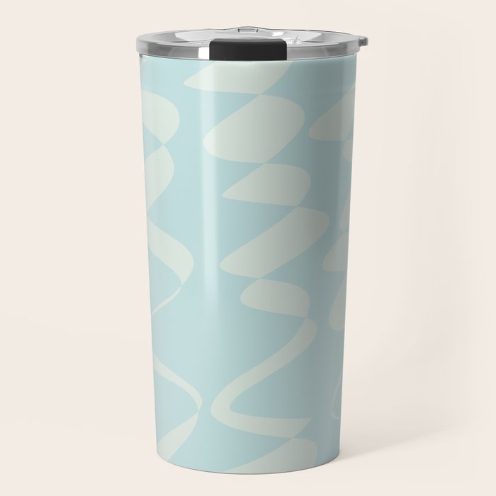 Abstract Pastel Blue Ripple Travel Mug Gallery Image 1