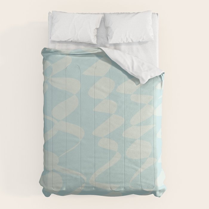 Abstract Pastel Blue Ripple Comforter Gallery Image 6