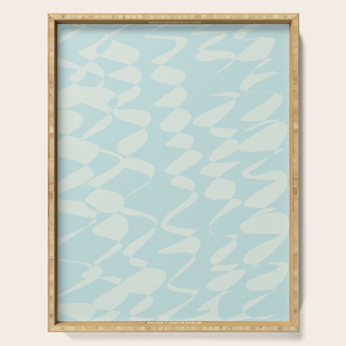 Abstract Pastel Blue Ripple Serving Tray Gallery Image 1