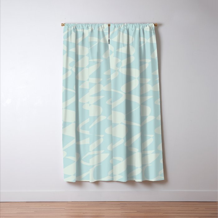 Abstract Pastel Blue Ripple Window Curtain Gallery Image 3