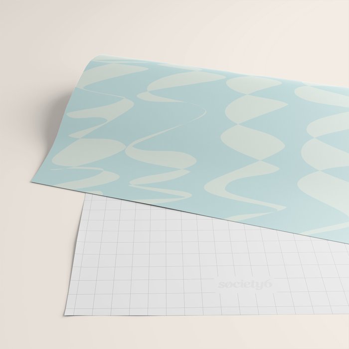 Abstract Pastel Blue Ripple Wrapping Paper Gallery Image 2