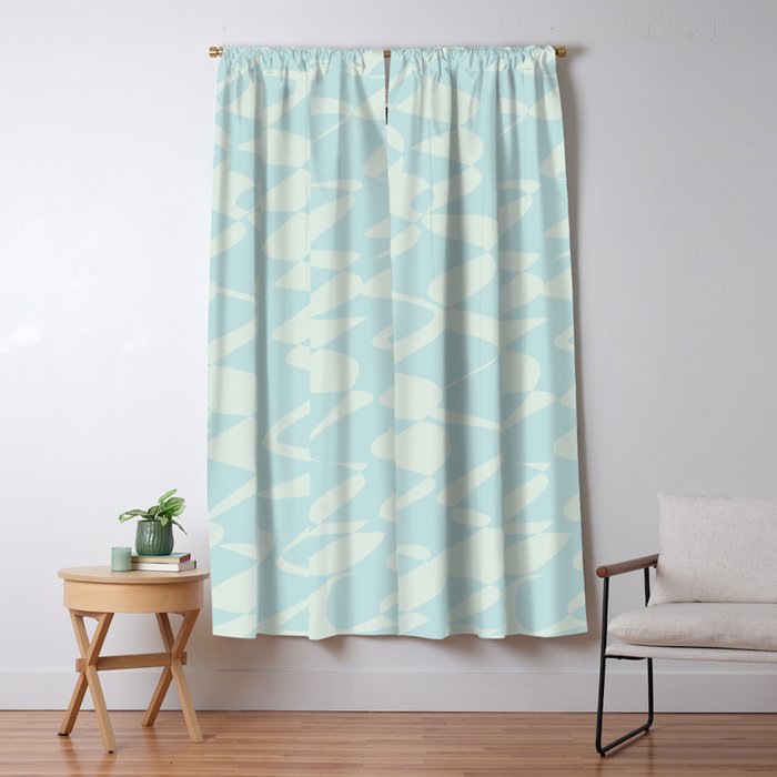 Abstract Pastel Blue Ripple Window Curtain Gallery Image 5