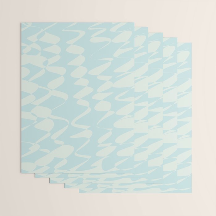 Abstract Pastel Blue Ripple Wrapping Paper Gallery Image 3