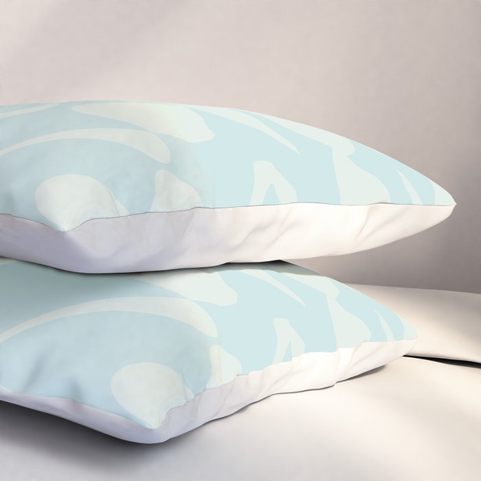 Abstract Pastel Blue Ripple Pillow Sham Gallery Image 3