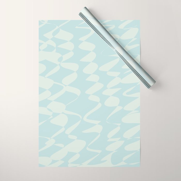 Abstract Pastel Blue Ripple Wrapping Paper Gallery Image 1