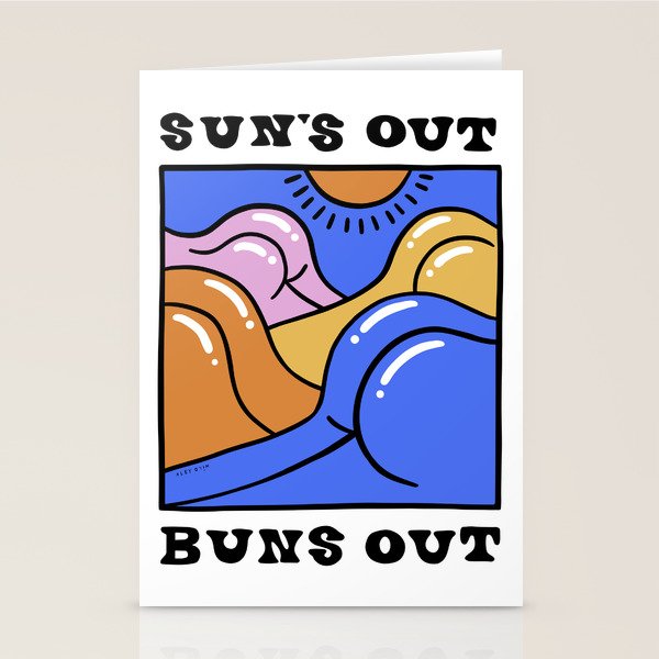 Sun's Out Buns Out (with Lettering) Stationery Card Gallery Image 1