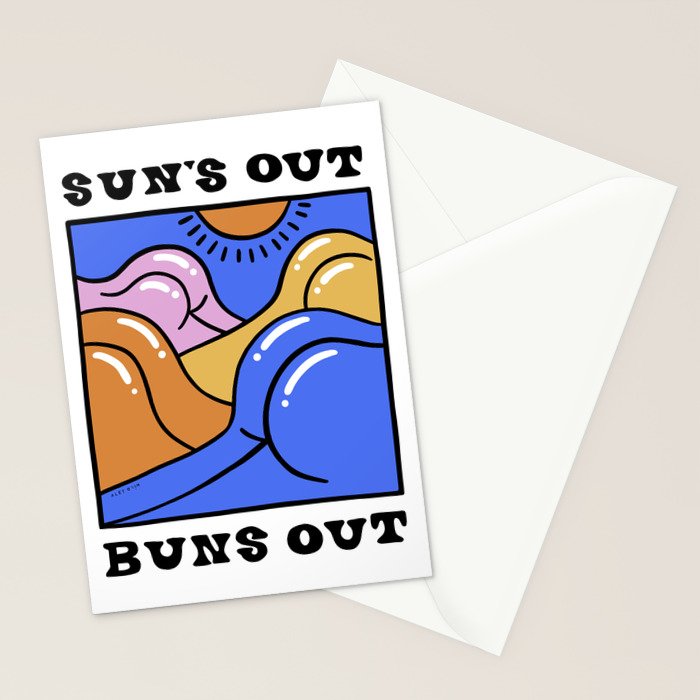 Sun's Out Buns Out (with Lettering) Stationery Card Gallery Image 2