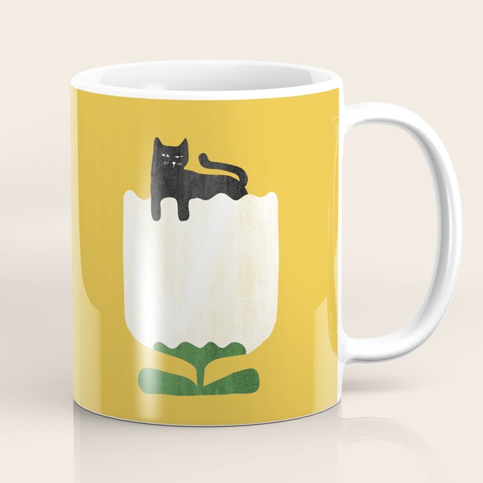 Still life with cat and flower Coffee Mug Gallery Image 1