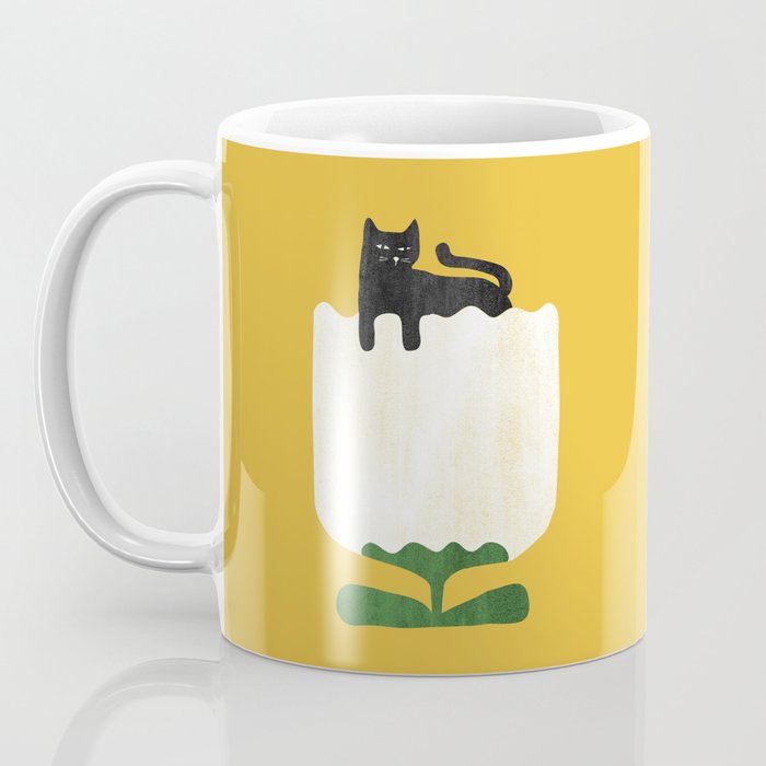 Still life with cat and flower Coffee Mug Gallery Image 3