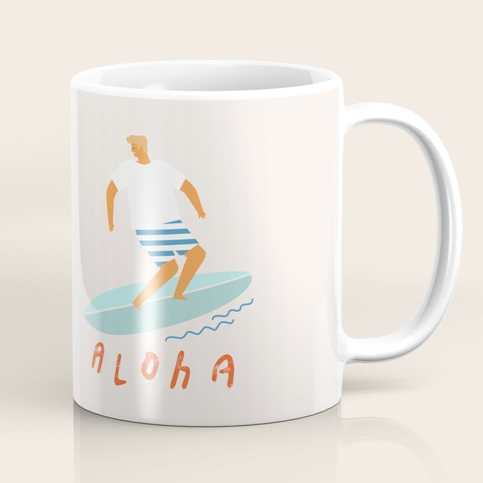 Surfer aloha poster Coffee Mug Gallery Image 1