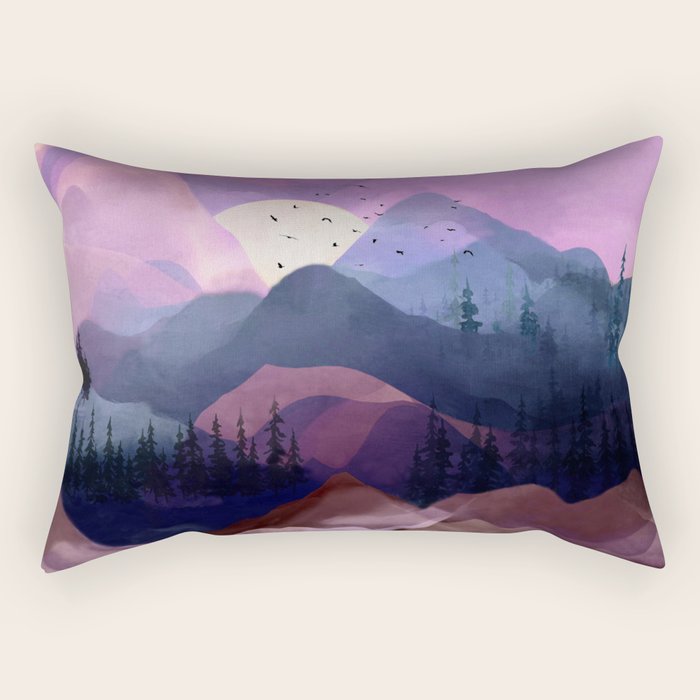 Misty Mountain Morning Rectangular Pillow Gallery Image 2