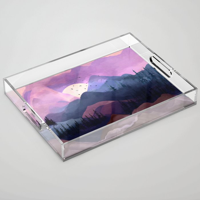 Misty Mountain Morning Acrylic Tray Gallery Image 1