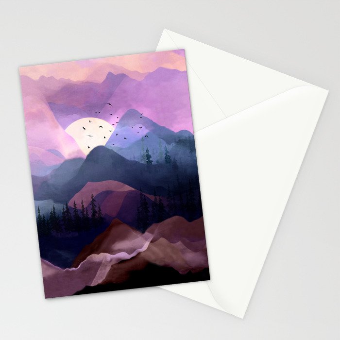 Misty Mountain Morning Stationery Card Gallery Image 2