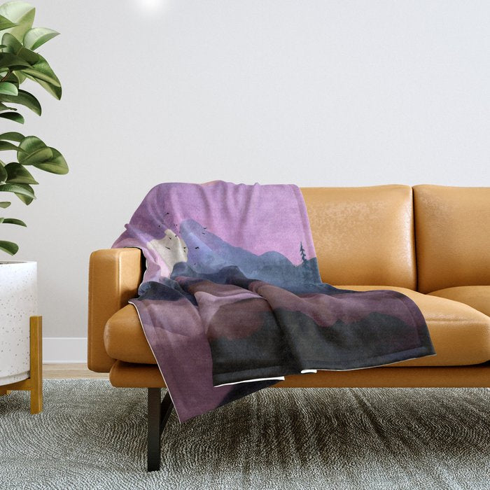 Misty Mountain Morning Throw Blanket Gallery Image 1