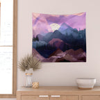 Misty Mountain Morning Wall Tapestry Gallery Image 2