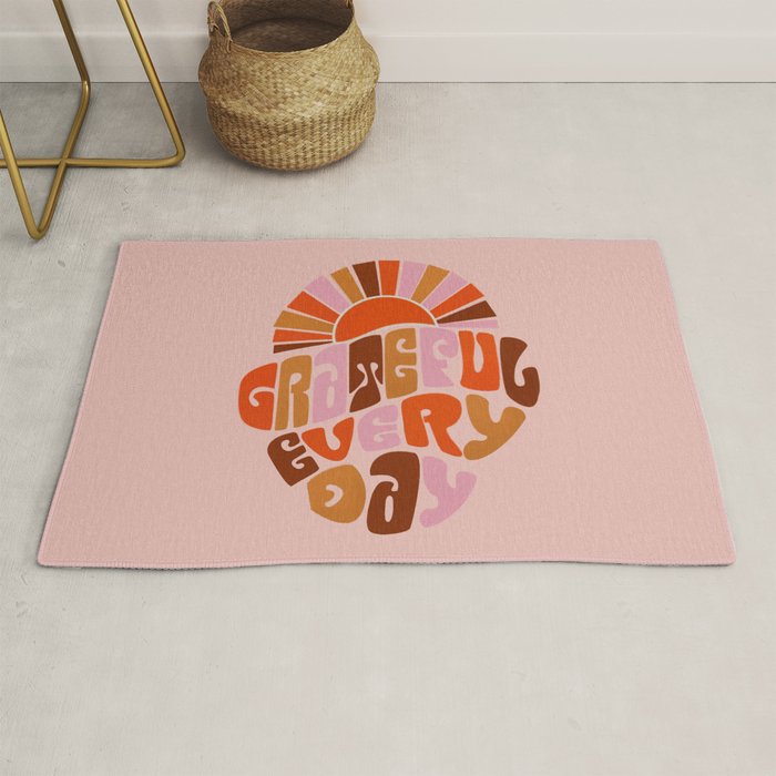 Grateful Everyday - 70s Hippie Style  Rug Gallery Image 1