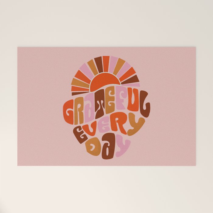 Grateful Everyday - 70s Hippie Style  Welcome Mat Gallery Image 1