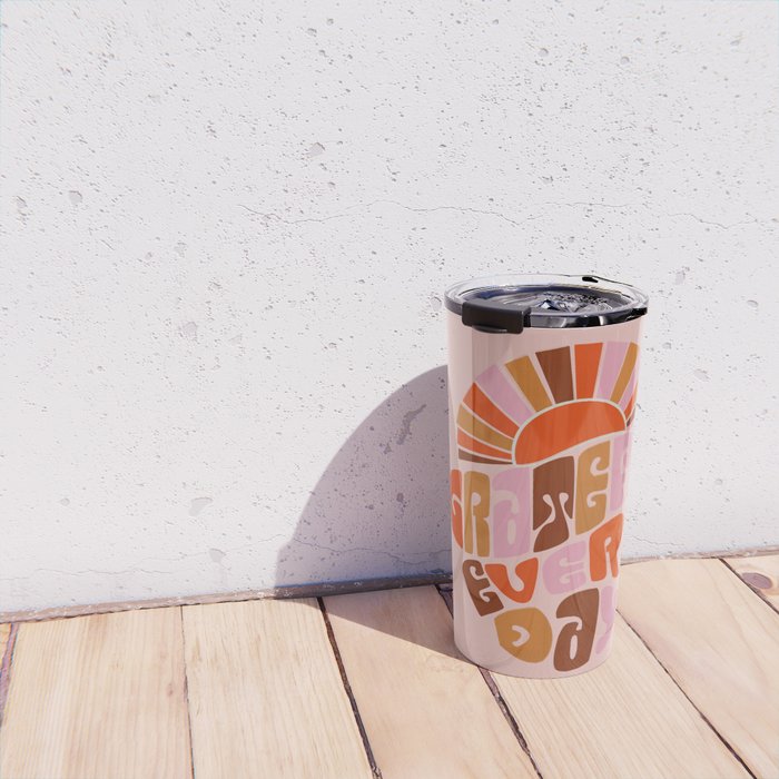 Grateful Everyday - 70s Hippie Style  Travel Mug Gallery Image 4
