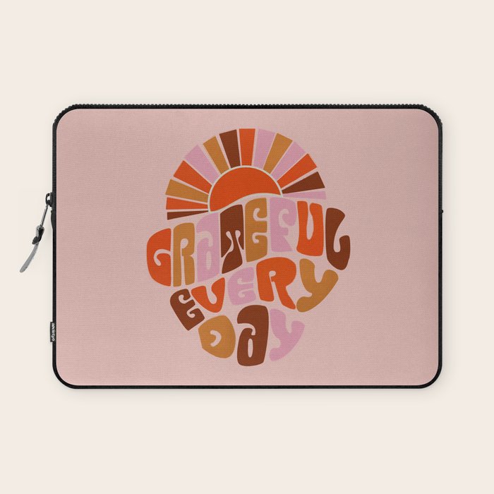 Grateful Everyday - 70s Hippie Style  Laptop Sleeve Gallery Image 1