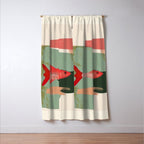 Red Fish Abstract Window Curtain Gallery Image 3