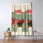 Red Fish Abstract Window Curtain Gallery Image 5