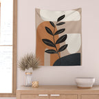 Modern Abstract Minimal Shapes Branches Art 8 Wall Tapestry Gallery Image 2