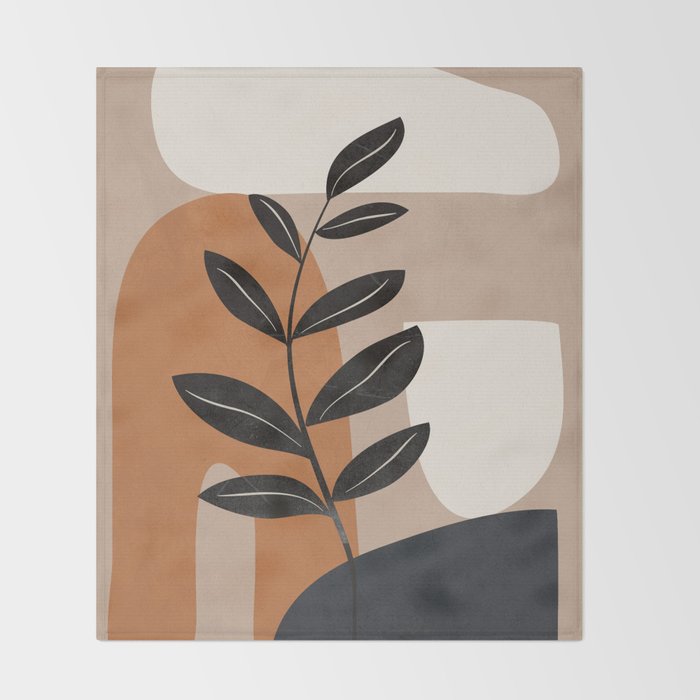 Modern Abstract Minimal Shapes Branches Art 8 Throw Blanket Gallery Image 2