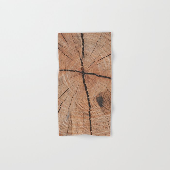 Tree Rings Rustic Cabin Lodge Raw Wood Bath Towel Gallery Image 1