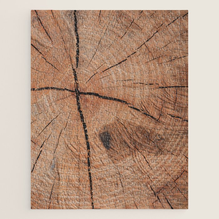 Tree Rings Rustic Cabin Lodge Raw Wood Jigsaw Puzzle Gallery Image 1