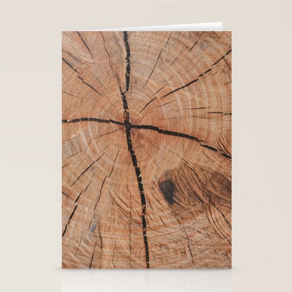 Tree Rings Rustic Cabin Lodge Raw Wood Stationery Card Gallery Image 1