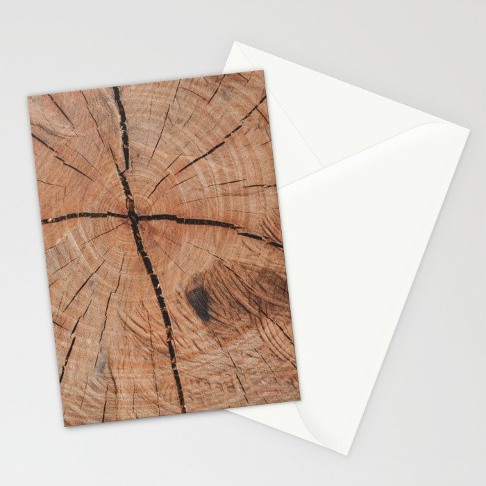 Tree Rings Rustic Cabin Lodge Raw Wood Stationery Card Gallery Image 2