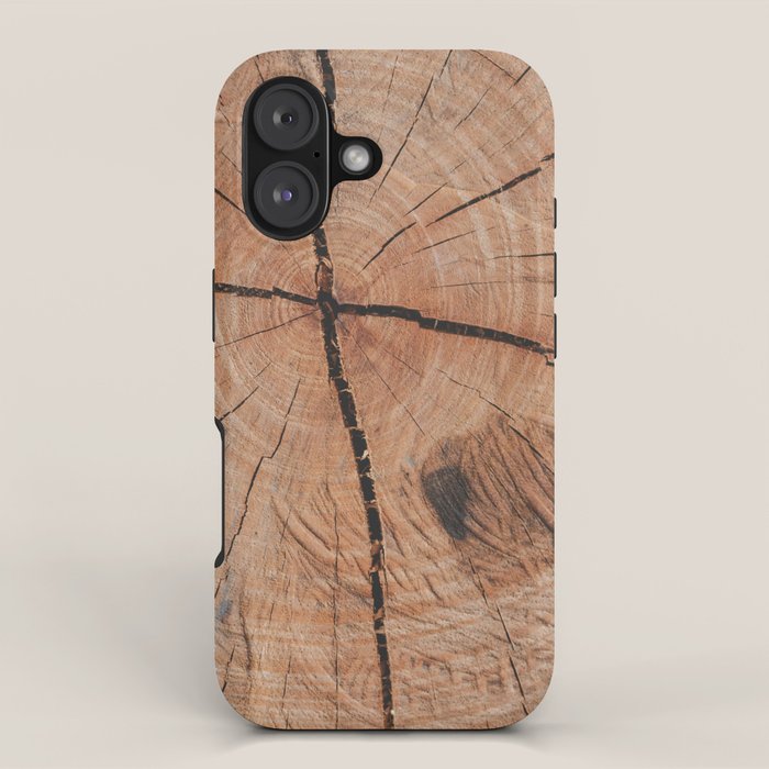Tree Rings Rustic Cabin Lodge Raw Wood iPhone Case Gallery Image 1