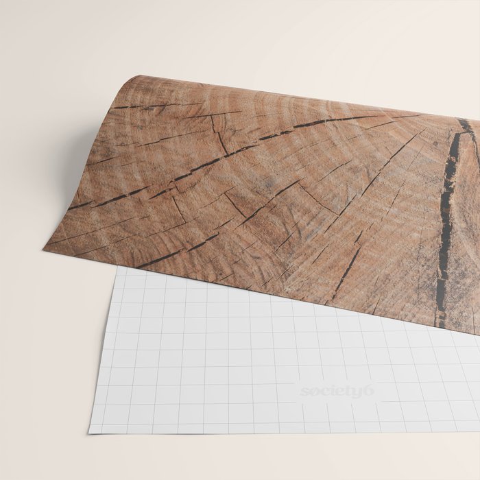Tree Rings Rustic Cabin Lodge Raw Wood Wrapping Paper Gallery Image 2