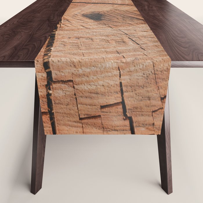 Tree Rings Rustic Cabin Lodge Raw Wood Table Runner Gallery Image 1