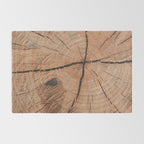 Tree Rings Rustic Cabin Lodge Raw Wood Rug Gallery Image 2